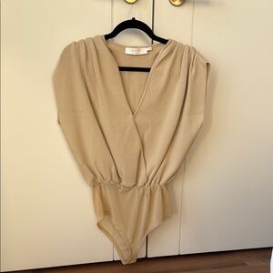 ASOS Beige Long Sleeve Bodysuit